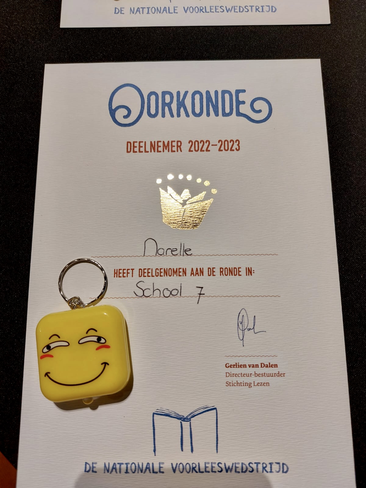 Narelle heeft namens de Windwijzer deelgenomen aan voorleeswedstrijd