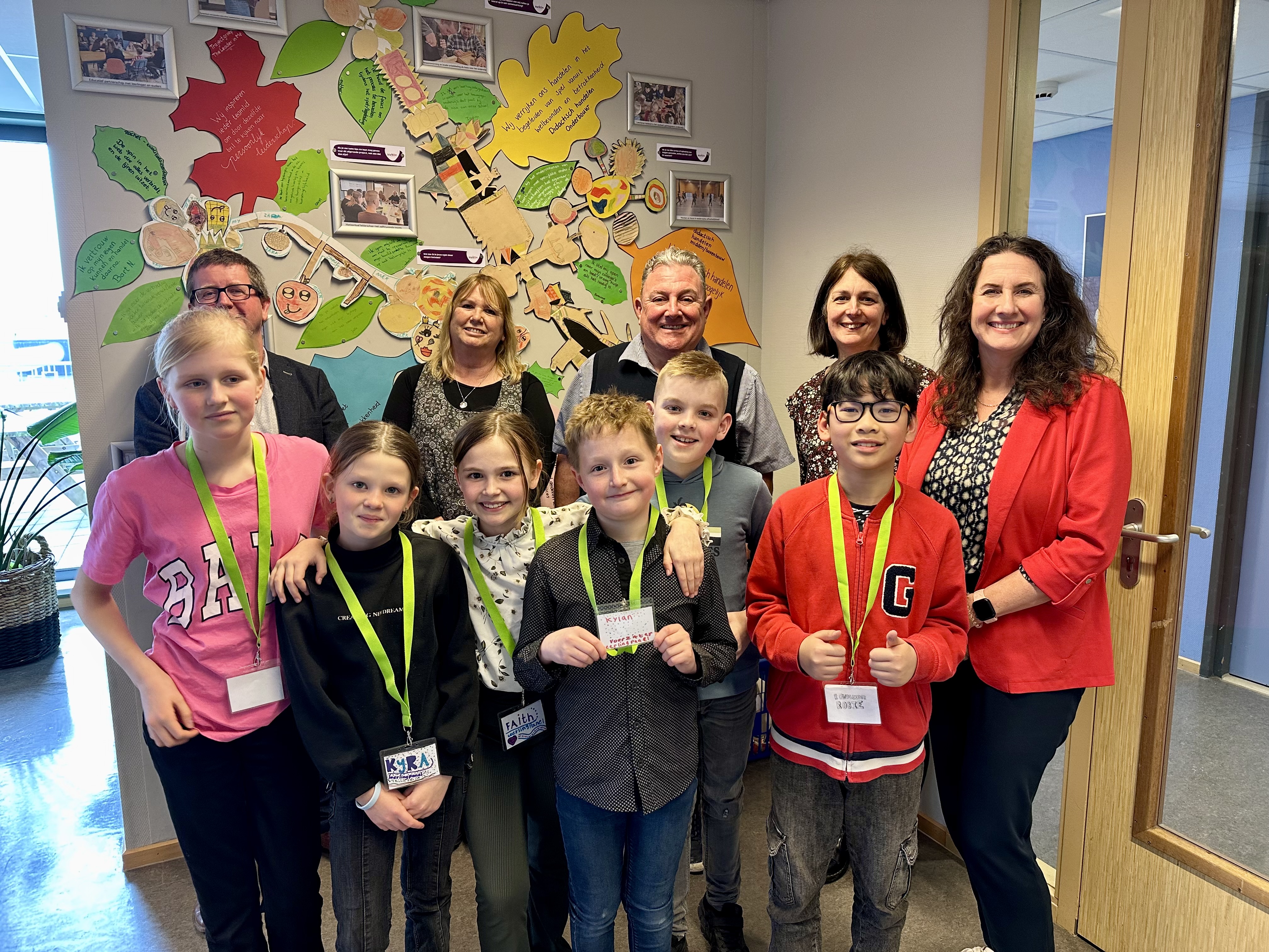 Children welcomed teachers from England