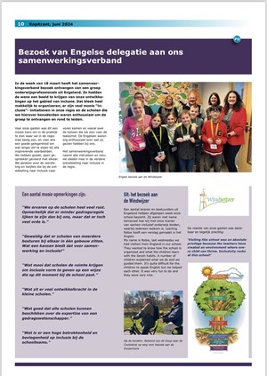 Artikel Kopkrant Inclusief Onderwijs op De Windwijzer