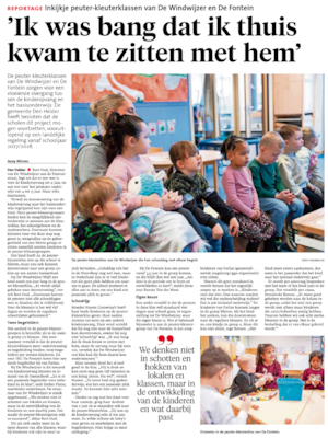 Artikel NHD over de peuter-kleutergroep KC De Windwijzer